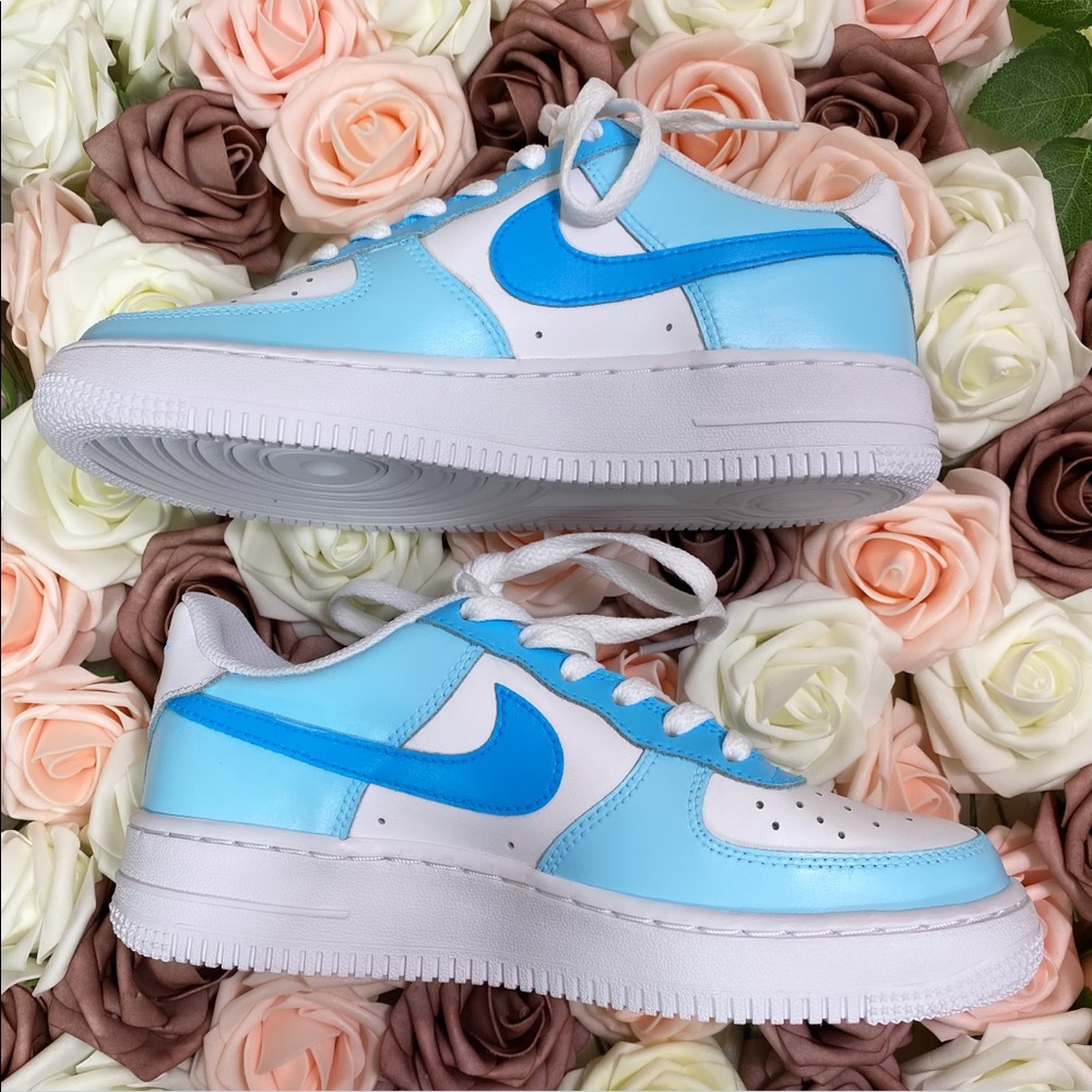 Nike Air Force 1s Custom Baby Blue - Picture 7 of 10